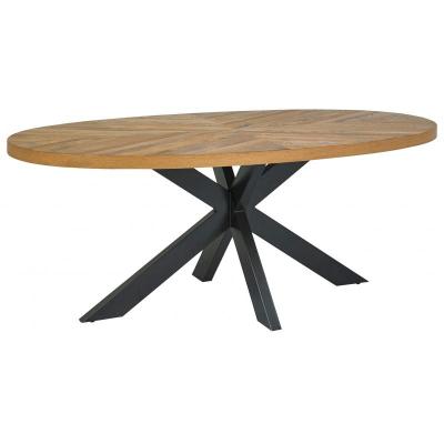 Bohemia Rustic Oak Oval Dining Table